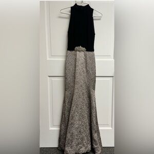 Theia Black and Silver Gown